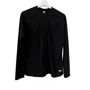 Speedo Black Power Flex Eco Warm Up Jacket Size Large